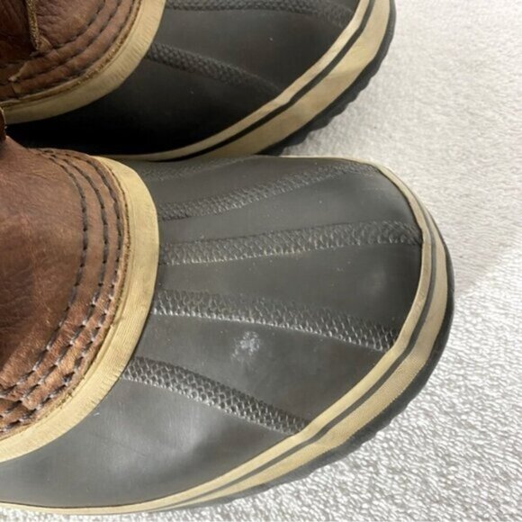 Vintage Sorel Premium T Brown Leather W Rubber Lace Up Winter Boots 8.5 - Picture 11 of 14